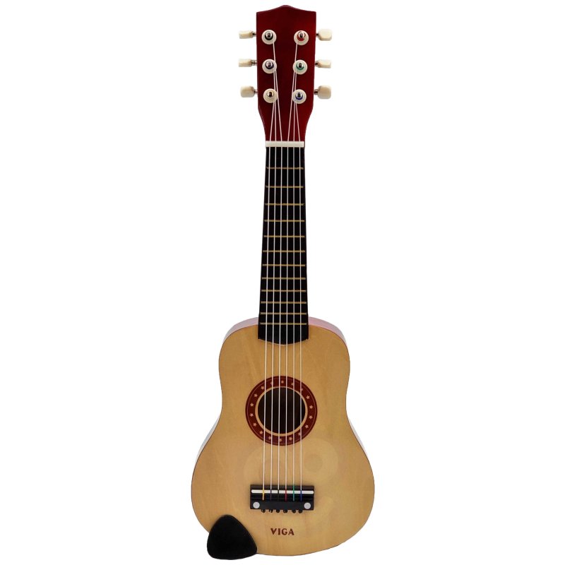 Viga Drewniana Gitara Akustyczna dla Dzieci Instrument 53 cm 3+ | BUBA TOYS