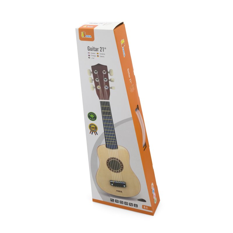 Viga Drewniana Gitara Akustyczna dla Dzieci Instrument 53 cm 3+ | BUBA TOYS