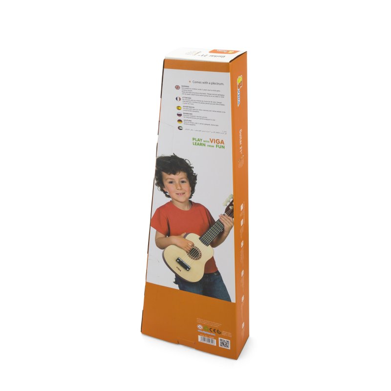 Viga Drewniana Gitara Akustyczna dla Dzieci Instrument 53 cm 3+ | BUBA TOYS
