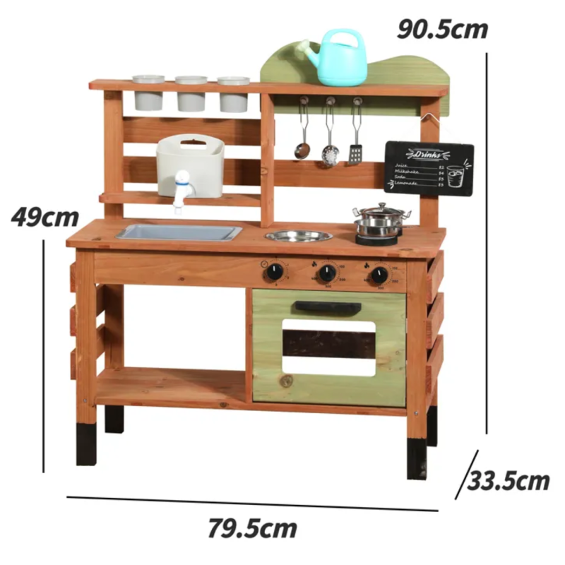 Drewniana Kuchnia Błotna Ogrodowa Mud Kitchen Outdoor 3+ | BUBA TOYS