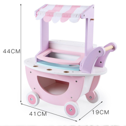 Drewniana Lodziarnia Wózek z Lodami i Akcesoriami | BUBA TOYS