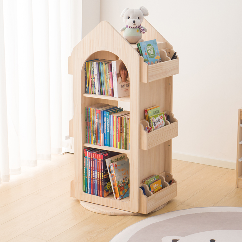 Obrotowa Biblioteczka dla Dzieci Rakieta 360° | BubaToys