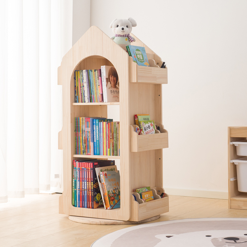 Obrotowa Biblioteczka dla Dzieci Rakieta 360° | BubaToys