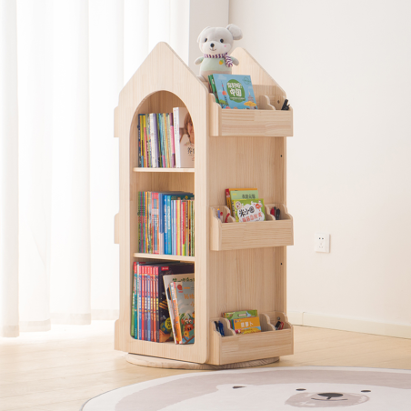 Obrotowa Biblioteczka dla Dzieci Rakieta 360° | BubaToys