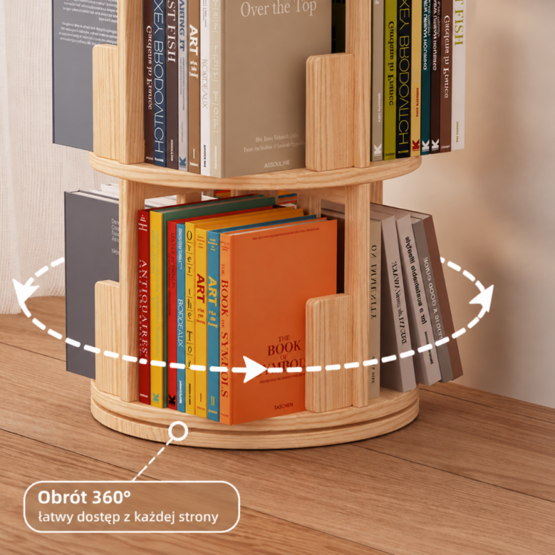 Obrotowa Biblioteczka Regał na Książki 360° | Buba Toys