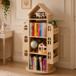 Obrotowa Biblioteczka Regał dla Dzieci Domek 360° | BubaToys