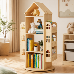 Obrotowa Biblioteczka Regał dla Dzieci Domek 360° | BubaToys