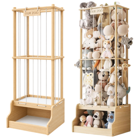 Drewniany Organizer na Pluszaki OUR ZOO 2w1 130 cm | BubaToys