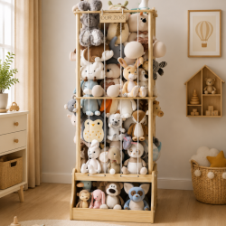 Drewniany Organizer na Pluszaki OUR ZOO 2w1 130 cm | BubaToys
