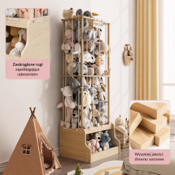Drewniany Organizer na Pluszaki OUR ZOO 2w1 130 cm | BubaToys