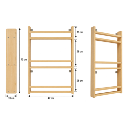 Drewniana Biblioteczka Wisząca dla Dzieci 72 cm | BubaToys