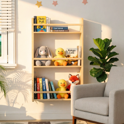 Drewniana Biblioteczka Wisząca dla Dzieci 72 cm | BubaToys