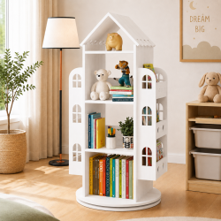 Obrotowa Biblioteczka Regał dla Dzieci Domek 360° | BubaToys
