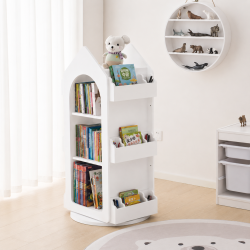 Obrotowa Biblioteczka dla Dzieci Rakieta 360° | BubaToys