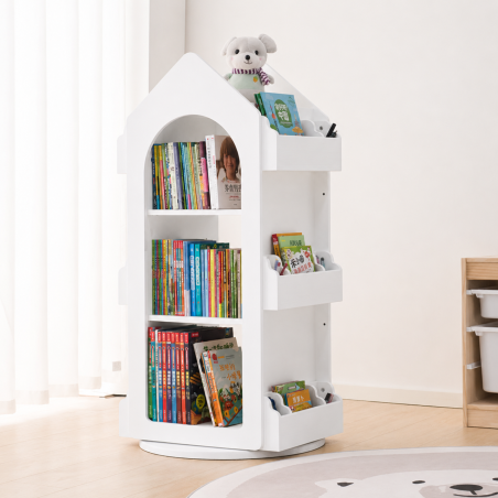 Obrotowa Biblioteczka dla Dzieci Rakieta 360° | BubaToys
