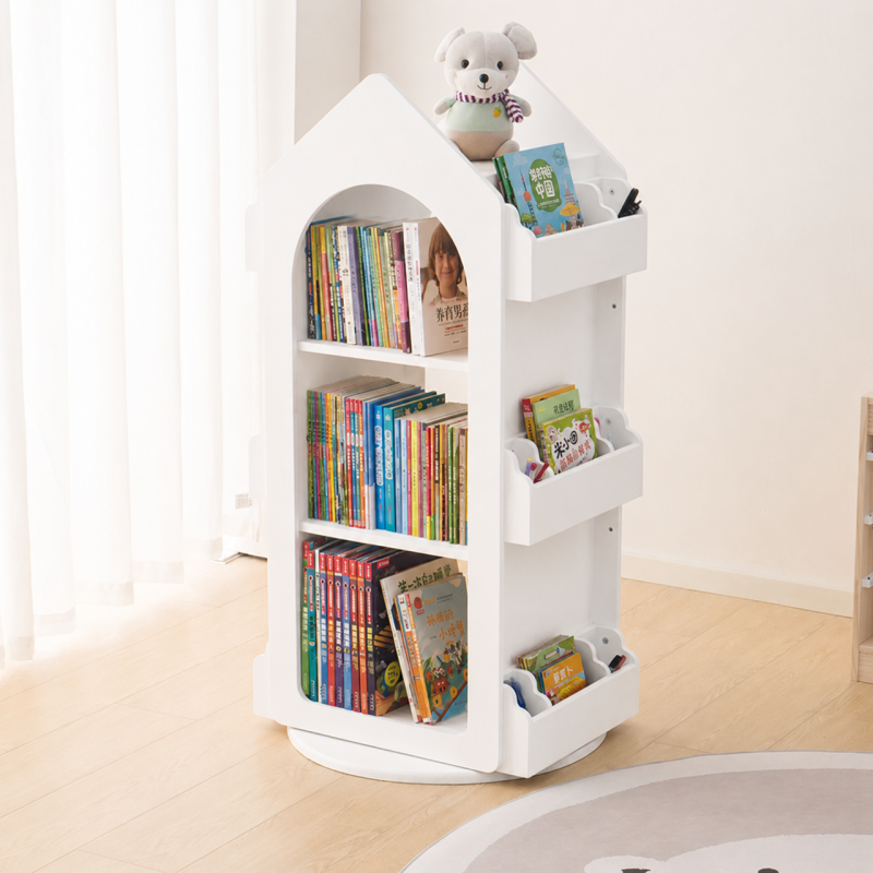 Obrotowa Biblioteczka dla Dzieci Rakieta 360° | BubaToys