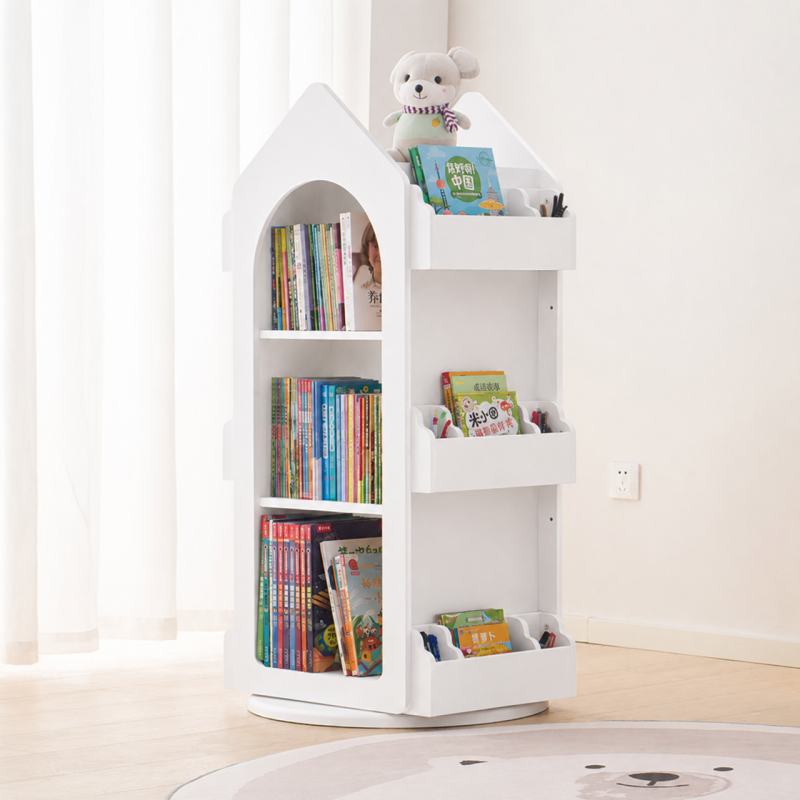 Obrotowa Biblioteczka dla Dzieci Rakieta 360° | BubaToys