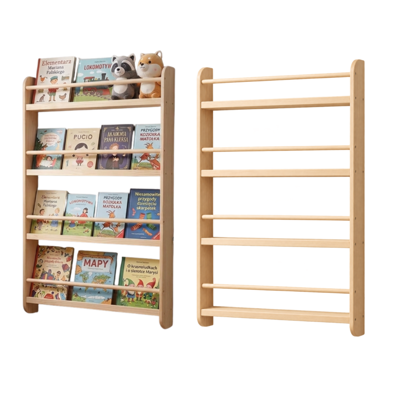 Drewniana Biblioteczka Ścienna dla Dzieci 118 cm | BubaToys