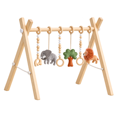 Drewniany Stojak Edukacyjny dla Niemowląt Safari | Buba Toys