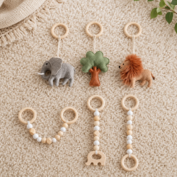 Drewniany Stojak Edukacyjny dla Niemowląt Safari | Buba Toys