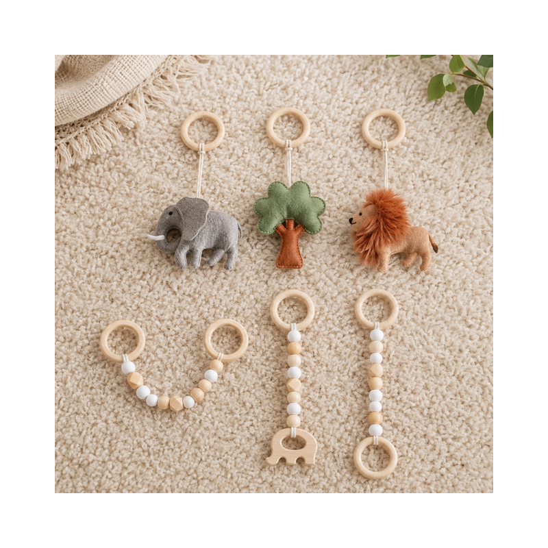 Drewniany Stojak Edukacyjny dla Niemowląt Safari | Buba Toys