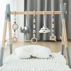 Drewniany Stojak Edukacyjny dla Niemowląt Słonik | Buba Toys
