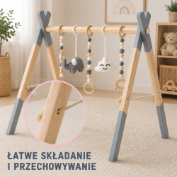 Drewniany Stojak Edukacyjny dla Niemowląt Słonik | Buba Toys
