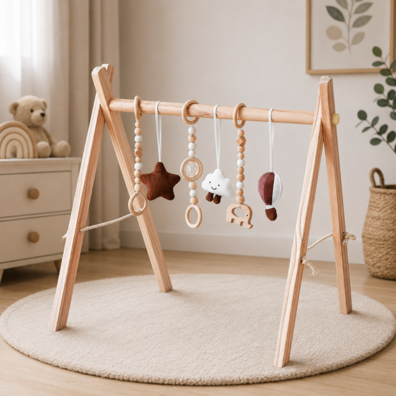 Drewniany Stojak Edukacyjny dla Niemowląt Niebo | Buba Toys