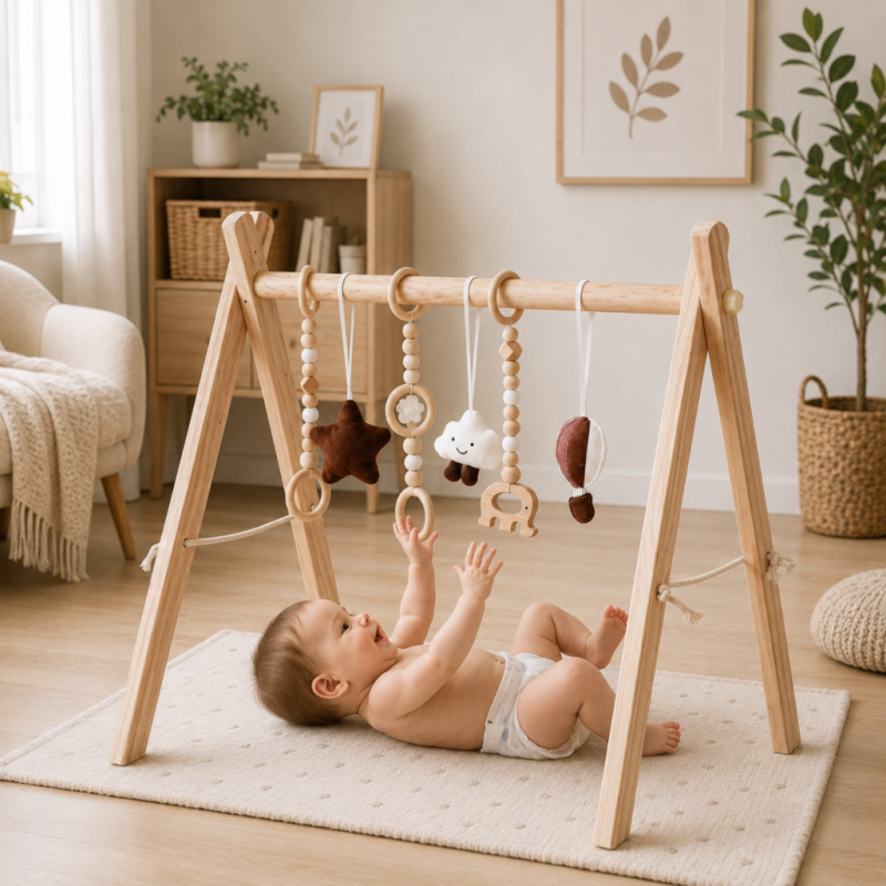 Drewniany Stojak Edukacyjny dla Niemowląt Niebo | Buba Toys