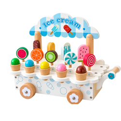 Drewniana Lodziarnia Wózek z Lodami dla Dzieci 3+ | Buba Toys