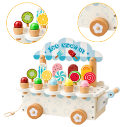 Drewniana Lodziarnia Wózek z Lodami dla Dzieci 3+ | Buba Toys