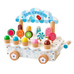 Drewniana Lodziarnia Wózek z Lodami dla Dzieci 3+ | Buba Toys