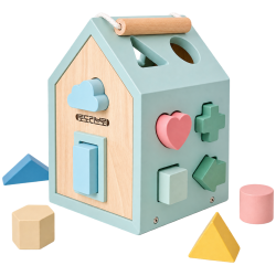 Drewniany Sorter Kształtów Domek z Klockami 1+ | Buba Toys
