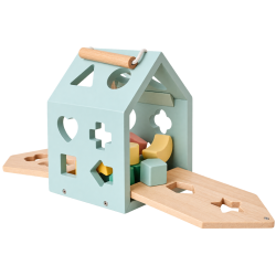 Drewniany Sorter Kształtów Domek z Klockami 1+ | Buba Toys