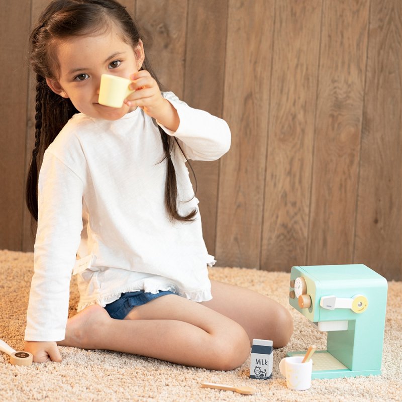 Drewniany Ekspres do Kawy dla Dzieci z Akcesoriami 18m+ | Buba Toys