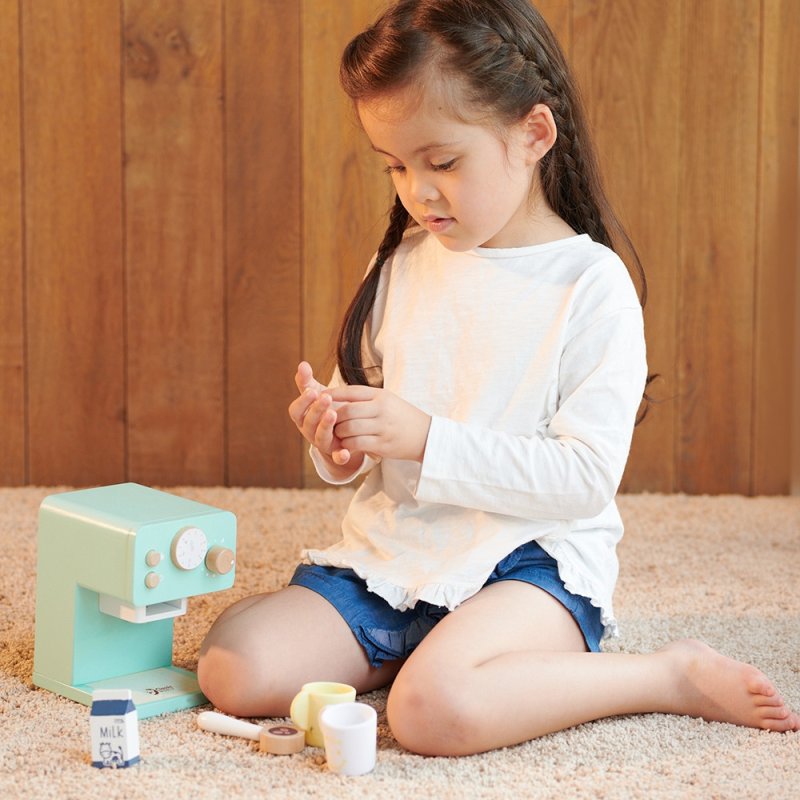Drewniany Ekspres do Kawy dla Dzieci z Akcesoriami 18m+ | Buba Toys
