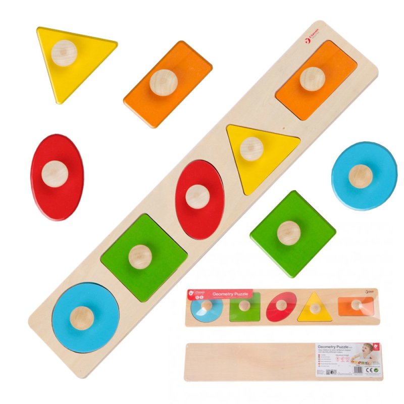 Drewniana Układanka Geometryczna dla Dzieci 12m+ | Buba Toys