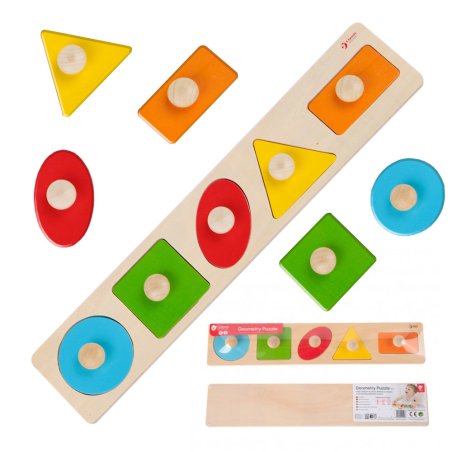 Drewniana Układanka Geometryczna dla Dzieci 12m+ | Buba Toys