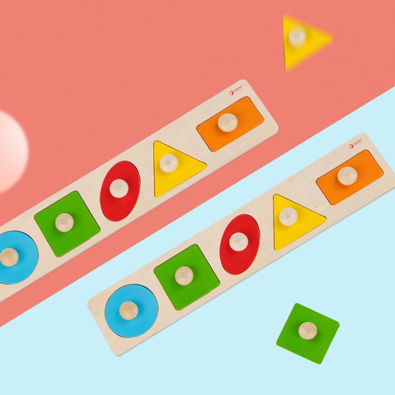 Drewniana Układanka Geometryczna dla Dzieci 12m+ | Buba Toys