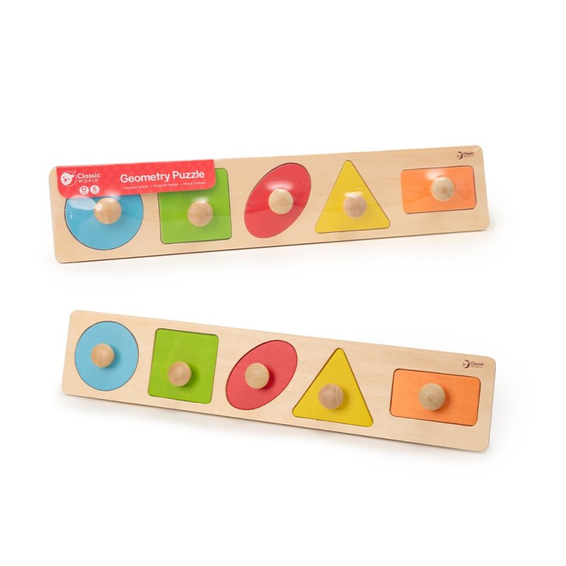 Drewniana Układanka Geometryczna dla Dzieci 12m+ | Buba Toys