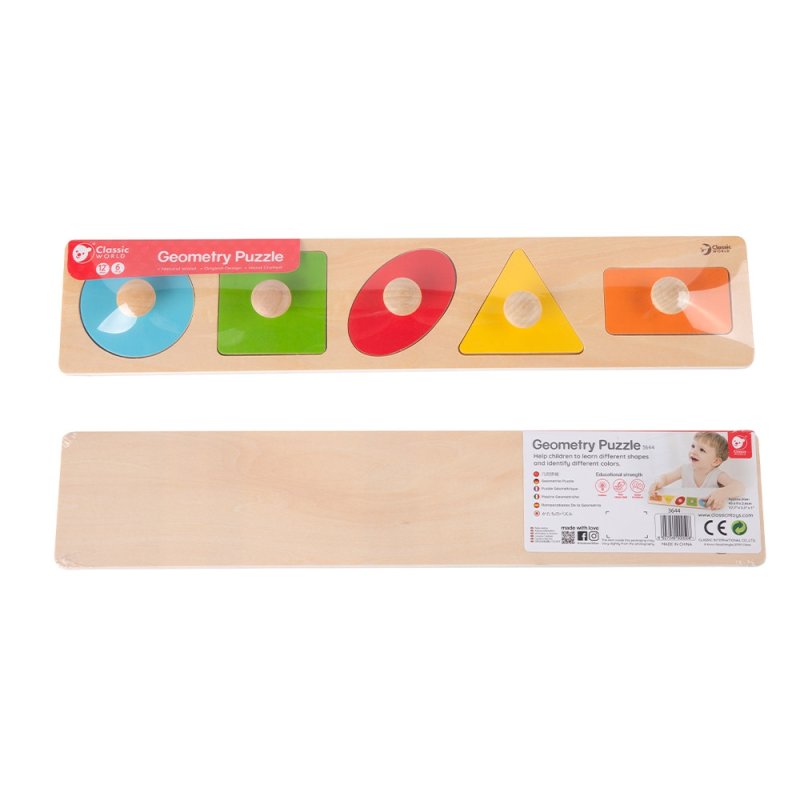Drewniana Układanka Geometryczna dla Dzieci 12m+ | Buba Toys