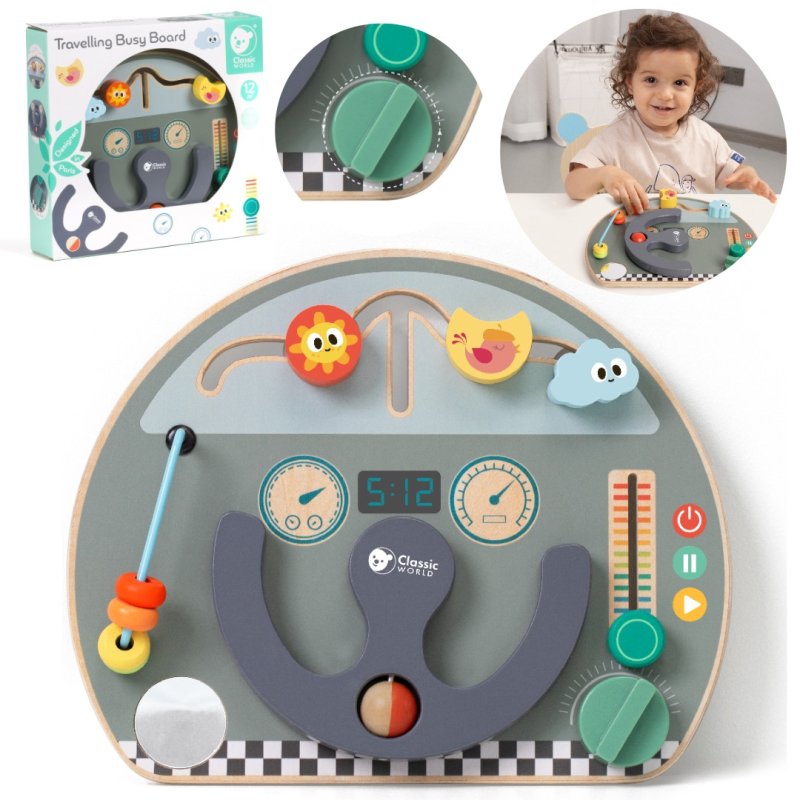 Classic World Tablica Manipulacyjna 6w1 Montessori 12m+ | Buba Toys