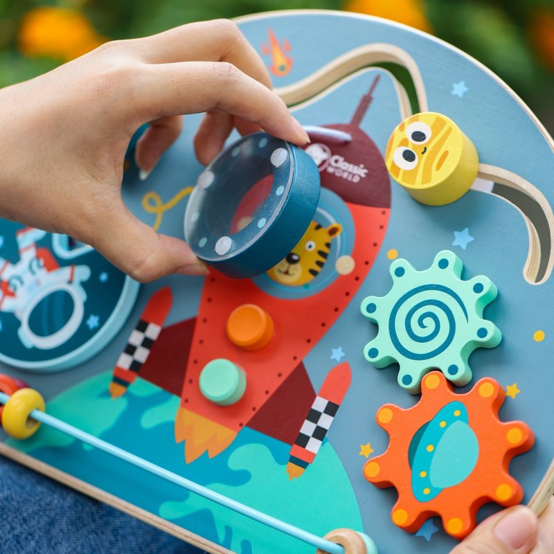 Classic World Tablica Manipulacyjna Sensoryczna 6w1 12m+ | Buba Toys