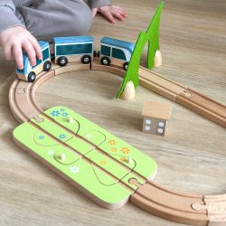 Classic World Drewniana Kolejka Pociąg Tory 40 el. 3+ | Buba Toys