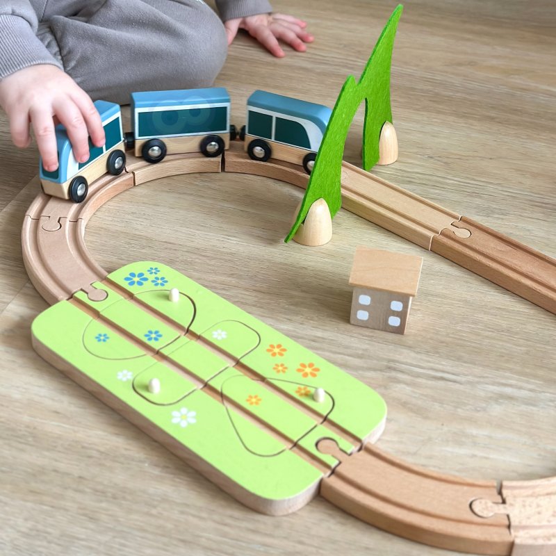Classic World Drewniana Kolejka Pociąg Tory 40 el. 3+ | Buba Toys