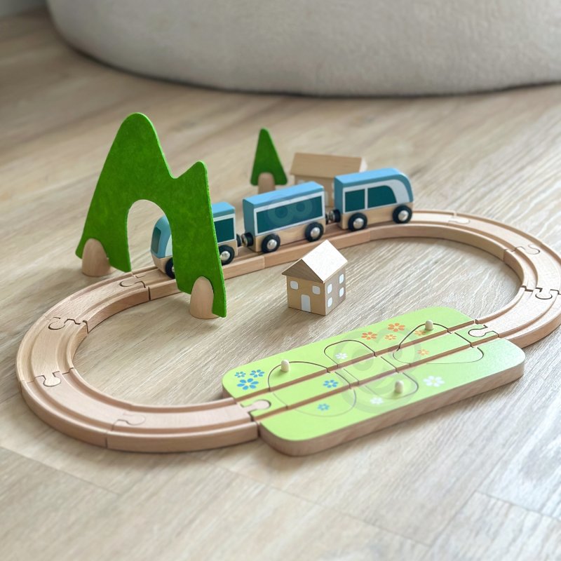Classic World Drewniana Kolejka Pociąg Tory 40 el. 3+ | Buba Toys