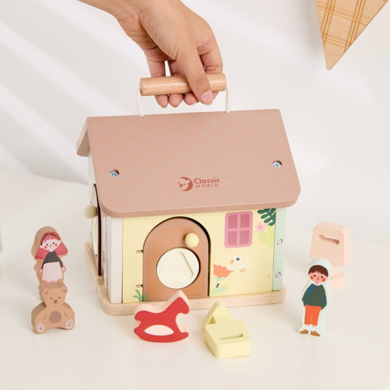 Classic World Drewniany Domek z Zamkami Kluczykami 18m+ | Buba Toys