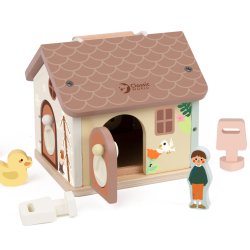 Classic World Drewniany Domek z Zamkami Kluczykami 18m+ | Buba Toys