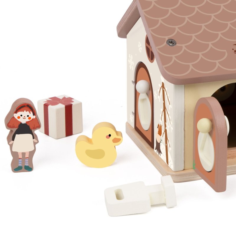 Classic World Drewniany Domek z Zamkami Kluczykami 18m+ | Buba Toys