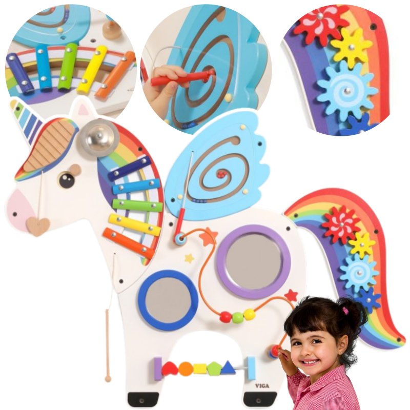 Viga Toys Tablica Manipulacyjna Jednorożec Montessori 3+ | Buba Toys